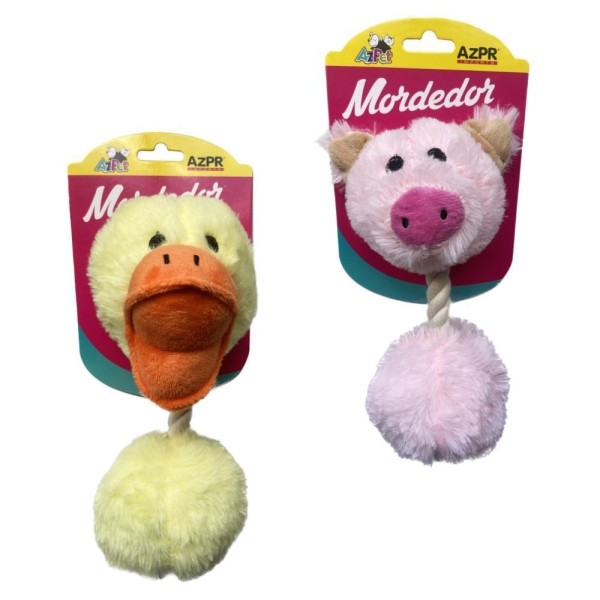 Encontraproduto.com.br - Mordedor Pet Pelúcia Animais Corda 25 Cm Cor Sortida Azpr
