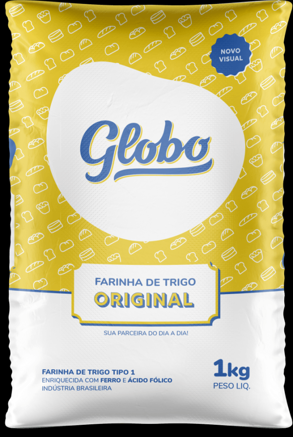Farinha de Trigo Tipo 1 Original Enriquecida com Ferro e Ácido Fólico Globo Pacote 1kg