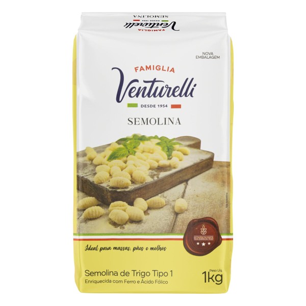 Encontraproduto.com.br - Semolina de Trigo Famiglia Venturelli 1kg
