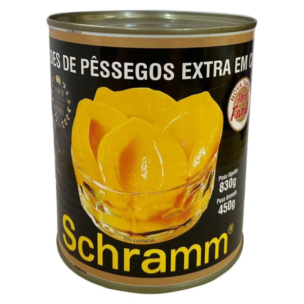 Encontraproduto.com.br - Pêssego Extra em Calda Schramm Lata 450g