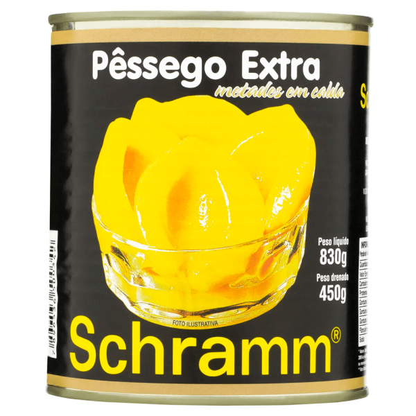 Encontraproduto.com.br - Pêssego Extra em Calda Schramm Lata 450g