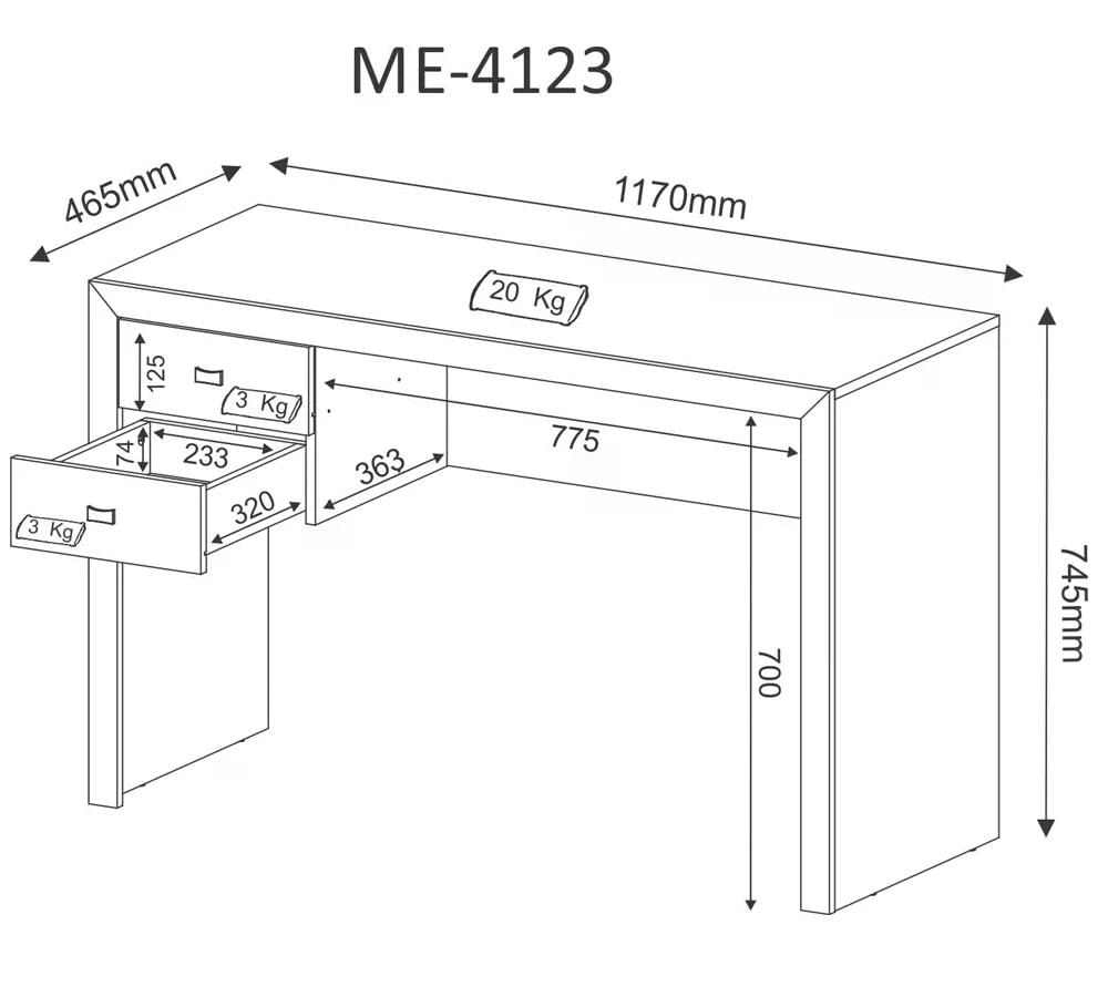 Encontraproduto.com.br - Mesa Para Computador / Escritorio ME4123 Tecno Mobili