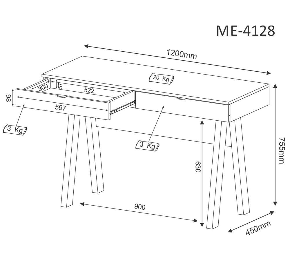 Encontraproduto.com.br - Mesa Para Computador / Escritorio ME4128 Tecno Mobili
