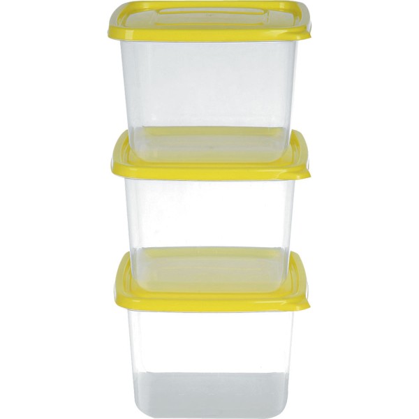 Conjunto 3 Potes Quadrado 2,6l PO-21 São Bernardo Sortido