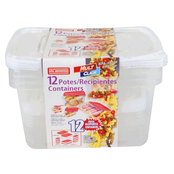 Encontraproduto.com.br - KIT POTES C/12 MULTI CLICK P-24/12