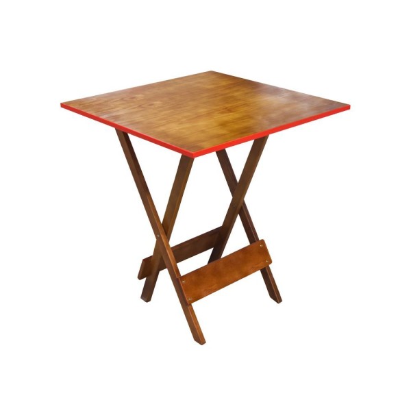 Encontraproduto.com.br - Jogo De Mesa Dobravel 70X70 Em Madeira Robusta Com 4 Cadeiras Red - Castanho - Marrom