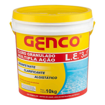 Encontraproduto.com.br - Cloro Granulado 3 em 1 l.E. bd 7,5kg Genco