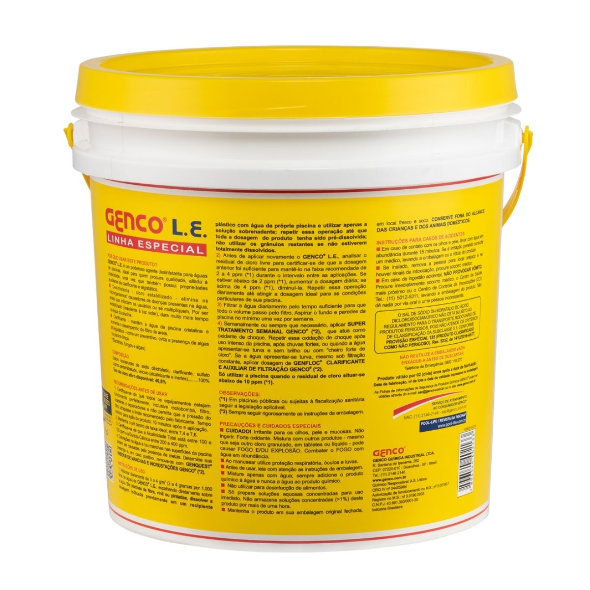 Encontraproduto.com.br - Cloro Granulado 3 em 1 l.E. bd 7,5kg Genco