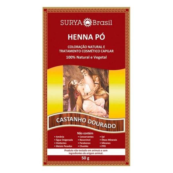 Encontraproduto.com.br - Tinta Henna Pó 50g Castanho Dourado - Surya