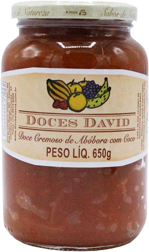 Encontraproduto.com.br - Doce de Abóbora com Coco Cremoso Doces David 650g