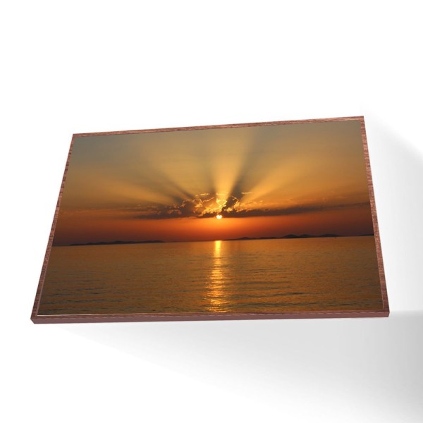 Encontraproduto.com.br - Quadro Por Do Sol Canvas Sem Vidro Tamanho-moldura 60x40 Baixa Cor Madeira