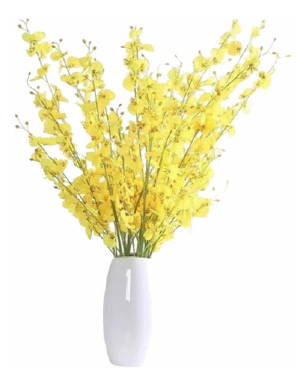 Encontraproduto.com.br - Orquídeas Chuva De Ouro 10 Galhos Grandes Artificial Flores