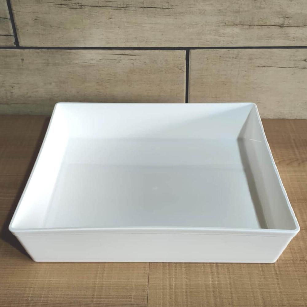 Encontraproduto.com.br - Travessa Retangular 4,8l Branca para Servir a Mesa Bandeja Salada Sobremesa Coza