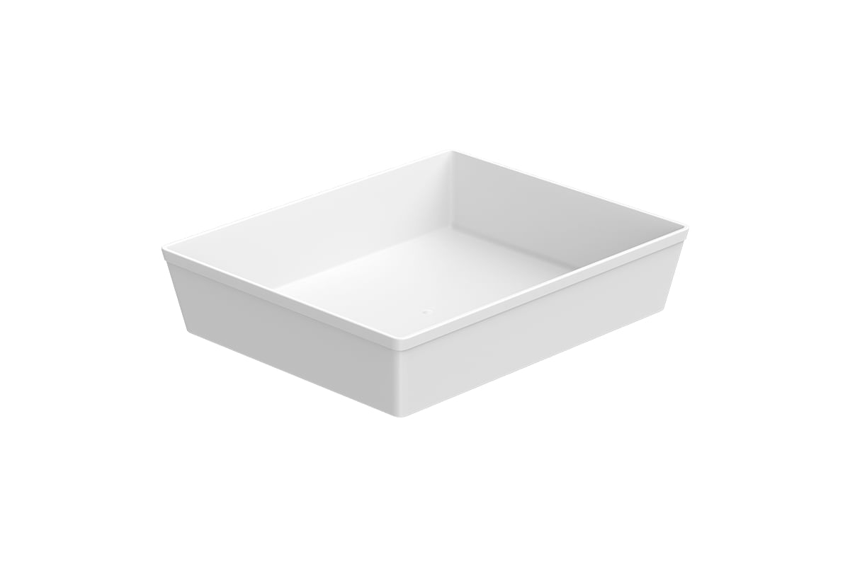 Encontraproduto.com.br - Travessa Retangular 4,8l Branca para Servir a Mesa Bandeja Salada Sobremesa Coza