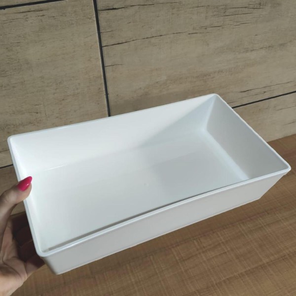 Encontraproduto.com.br - Travessa Retangular 3l Branca Grande para Servir a Mesa Salada Sobremesa Risoto
