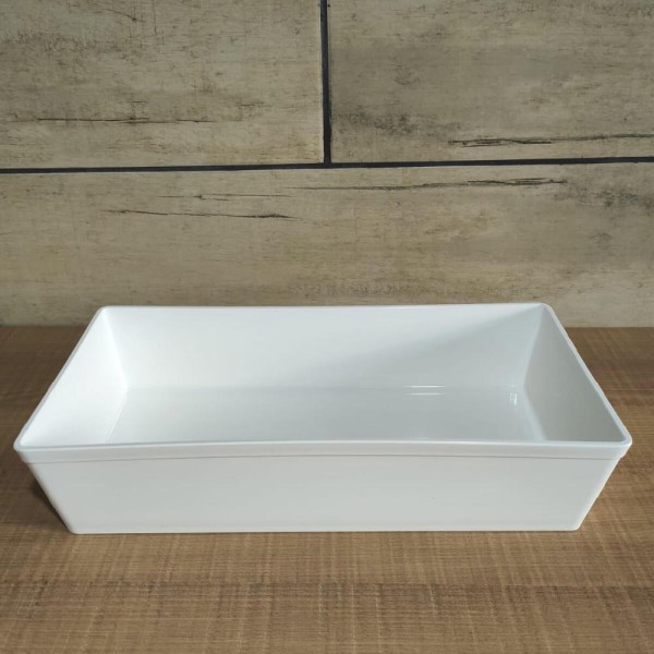 Encontraproduto.com.br - Travessa Retangular 3l Branca Grande para Servir a Mesa Salada Sobremesa Risoto