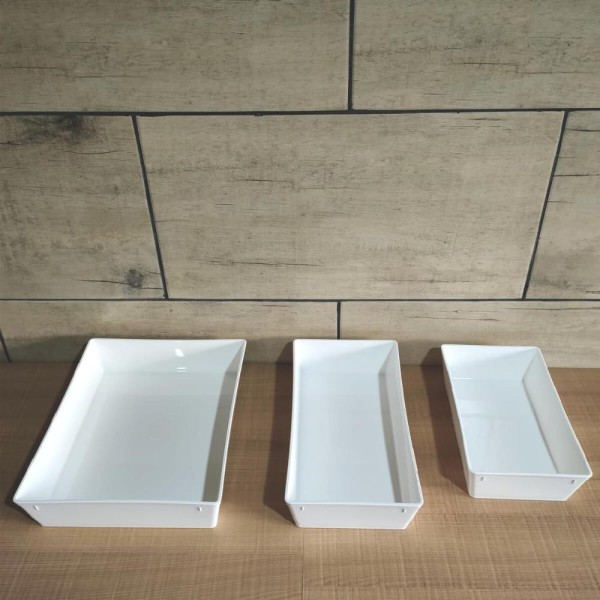 Encontraproduto.com.br - Travessa Retangular 2,2l Branca Servir a Mesa Salada Sobremesa Risoto Petisco Coza