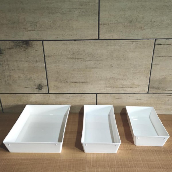 Encontraproduto.com.br - Travessa Retangular 2,2l Branca Servir a Mesa Salada Sobremesa Risoto Petisco Coza