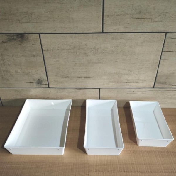 Encontraproduto.com.br - Travessa Retangular 2,2l Branca Servir a Mesa Salada Sobremesa Risoto Petisco Coza