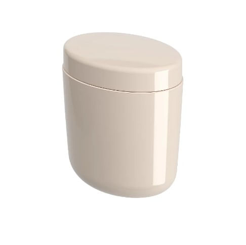 Encontraproduto.com.br - Porta-Algodão/Cotonete Plástico Cor Areia Coast Linha Flora Coza