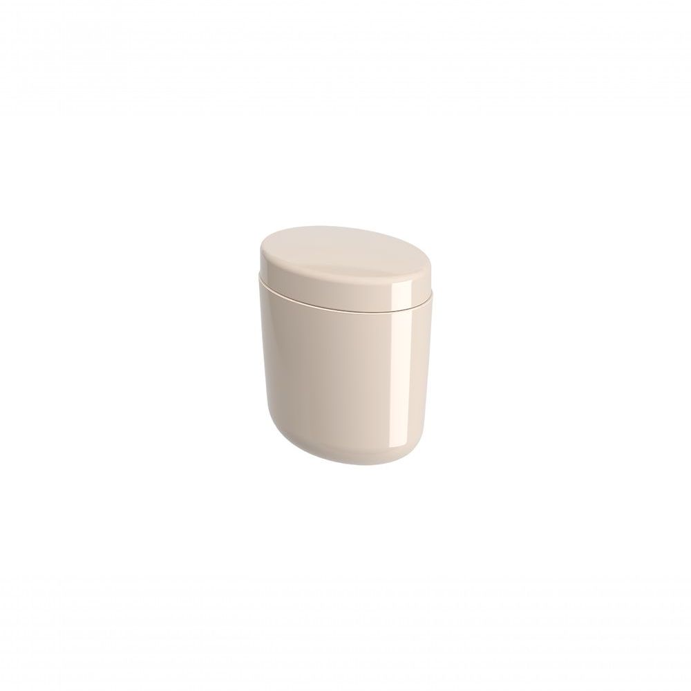 Encontraproduto.com.br - Porta-Algodão/Cotonete Plástico Cor Areia Coast Linha Flora Coza