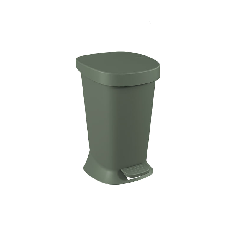Encontraproduto.com.br - Lixeira com Pedal 5 L Flora Plástico Cor Verde Amazon Linha Flora Coza
