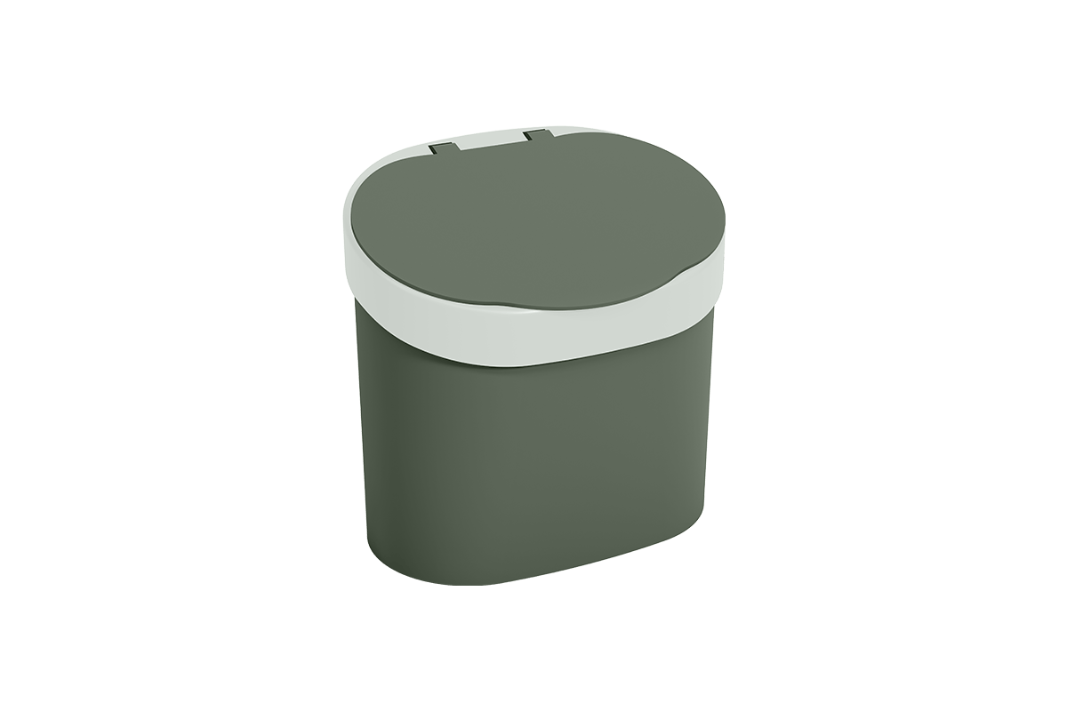 Encontraproduto.com.br - Lixeira com Tampa 4 L Plástico Cor Verde Amazon e Eco Natural Linha Flora Coza