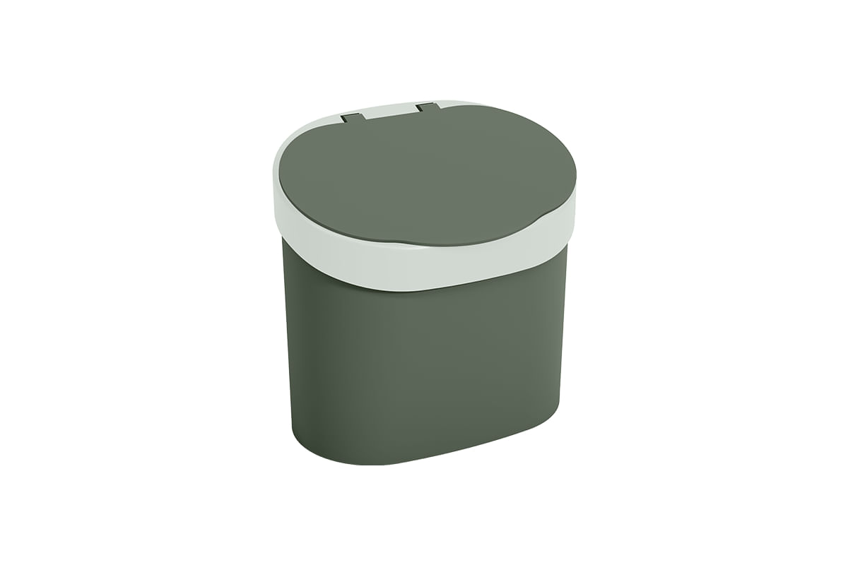 Encontraproduto.com.br - Lixeira com Tampa 4 L Plástico Cor Verde Amazon e Eco Natural Linha Flora Coza
