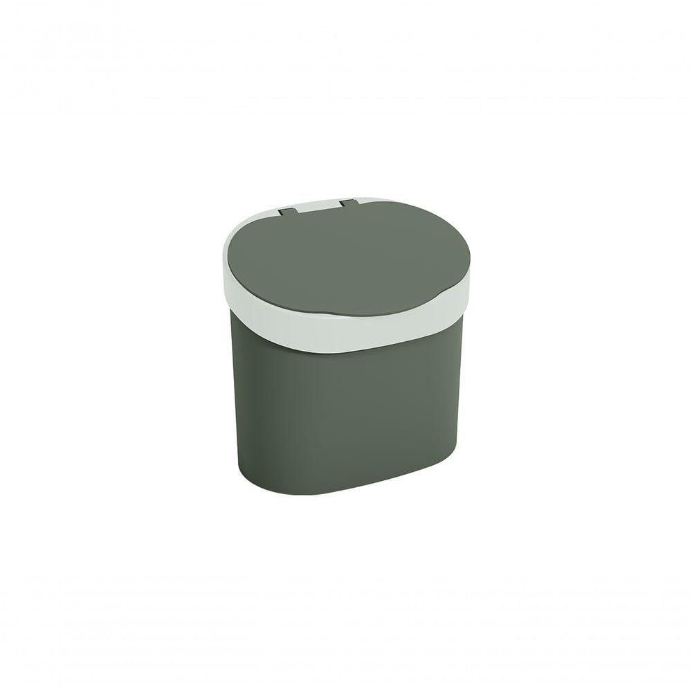 Encontraproduto.com.br - Lixeira com Tampa 4 L Plástico Cor Verde Amazon e Eco Natural Linha Flora Coza