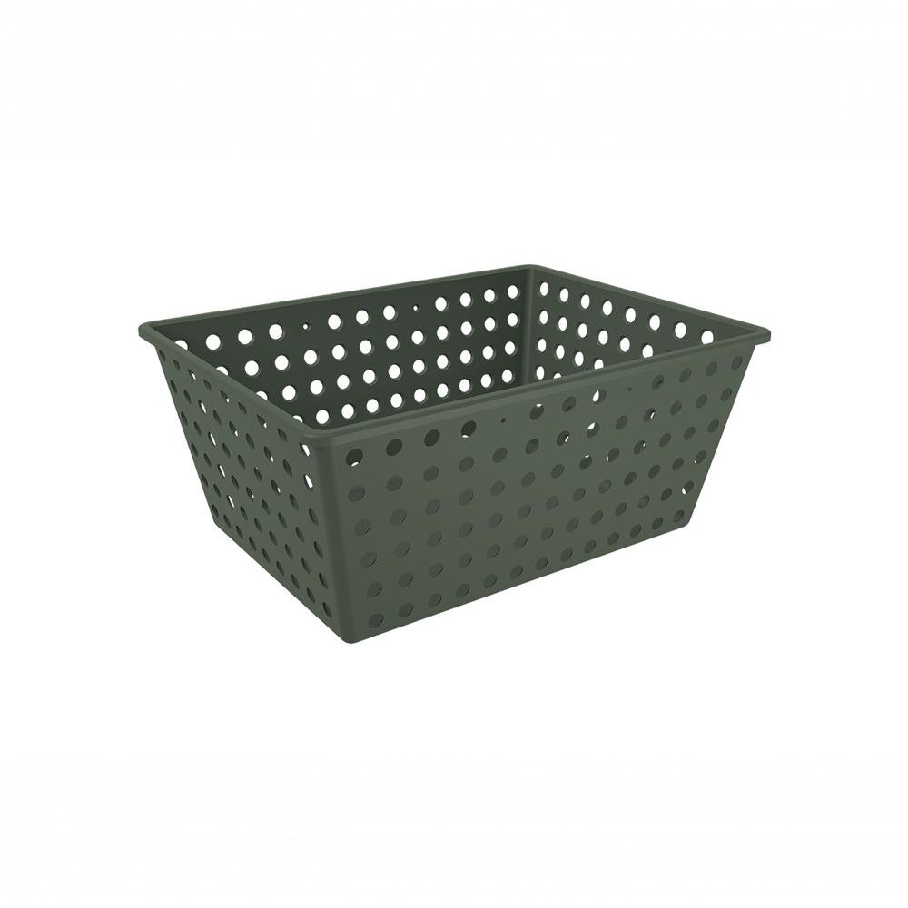 Encontraproduto.com.br - Cesta Organizadora 13,5 L Retangular Plástico Cor Verde Amazon Linha Flora Coza Verde Amazon