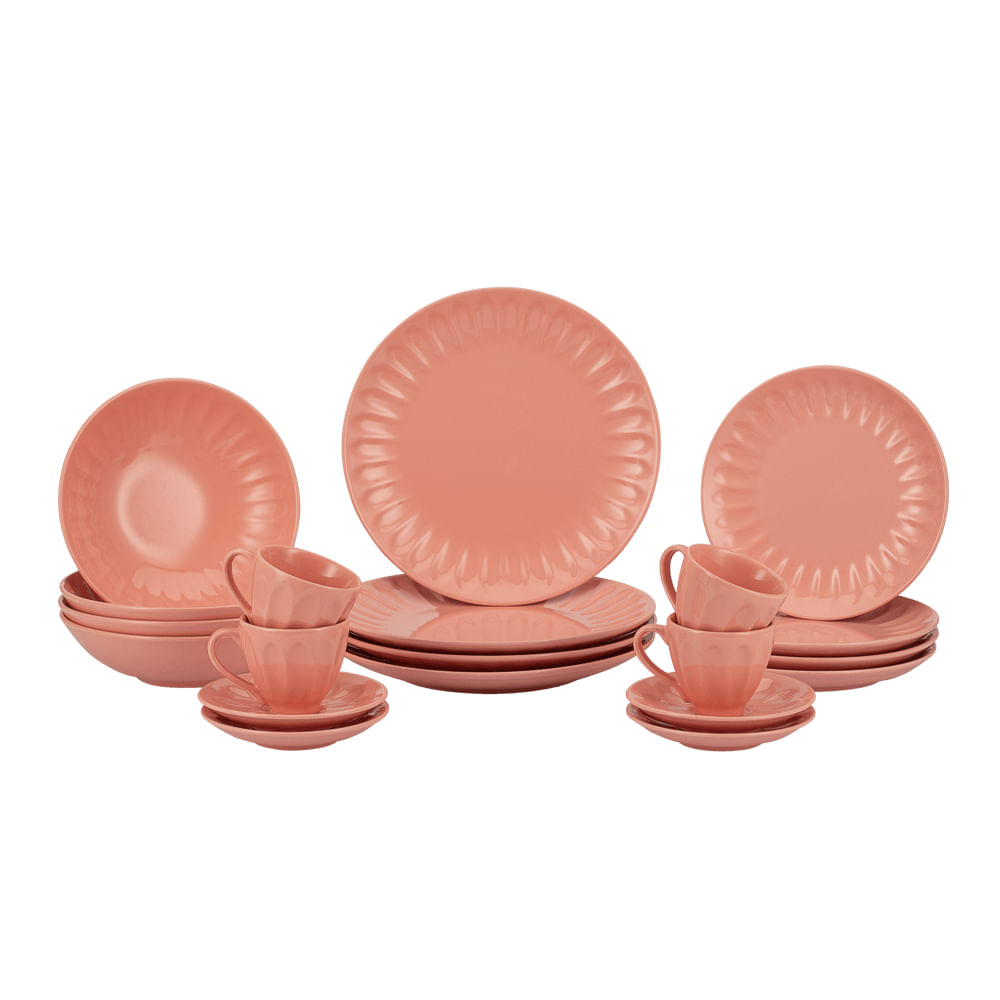Encontraproduto.com.br - Aparelho de Jantar 20 Peças em Cerâmica Haus Concept Linha Decorato