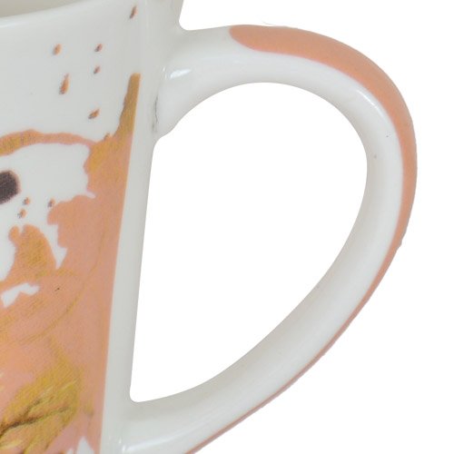 Encontraproduto.com.br - Caneca em porcelana Haus Pássaros 340ml vermelha