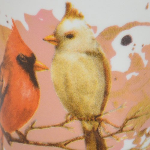 Encontraproduto.com.br - Caneca em porcelana Haus Pássaros 340ml vermelha