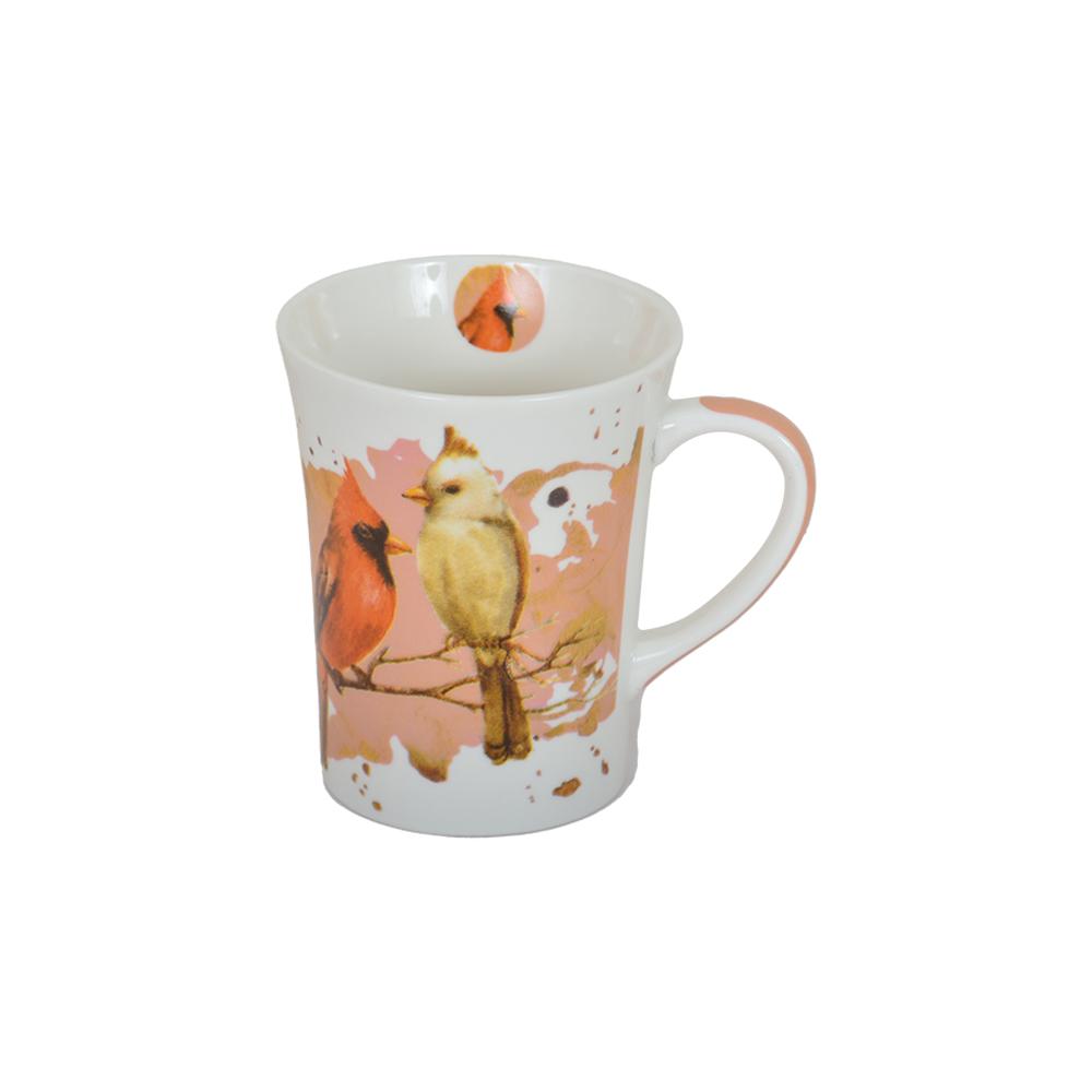 Encontraproduto.com.br - Caneca em porcelana Haus Pássaros 340ml vermelha
