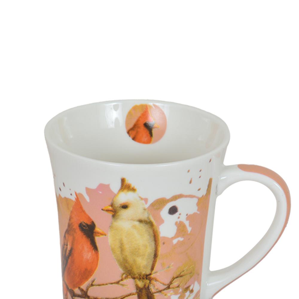 Encontraproduto.com.br - Caneca em porcelana Haus Pássaros 340ml vermelha