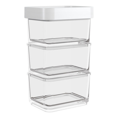 Pote Clear Micro Trio 6,2 X 8 X 13 Cm 300 Ml Branco Coza