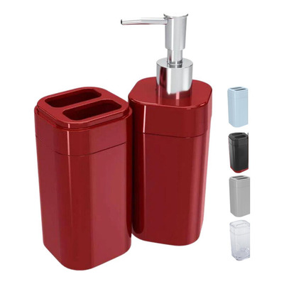 Encontraproduto.com.br - Kit p/ Banheiro Coza Splash Plástico Vermelho 2 Peças