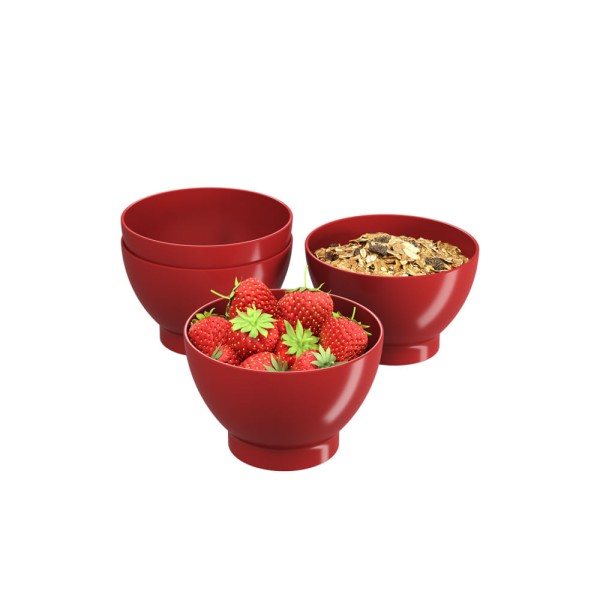Encontraproduto.com.br - Kit Cumbuca Coza Vermelho c/ 4 Unid 500ml