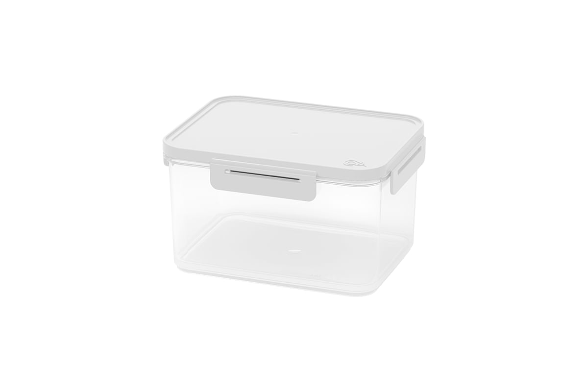 Encontraproduto.com.br - Pote Hermético Retangular Coza Hug 1,6 Litros Branco