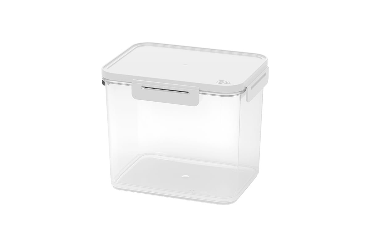 Encontraproduto.com.br - Pote Hermético Retangular Coza Hug 2,4 Litros Branco