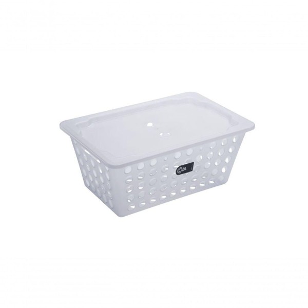 Cesta One Grande Com Tampa 29,7 X 19,6 X 12,6 Cm Natural Coza