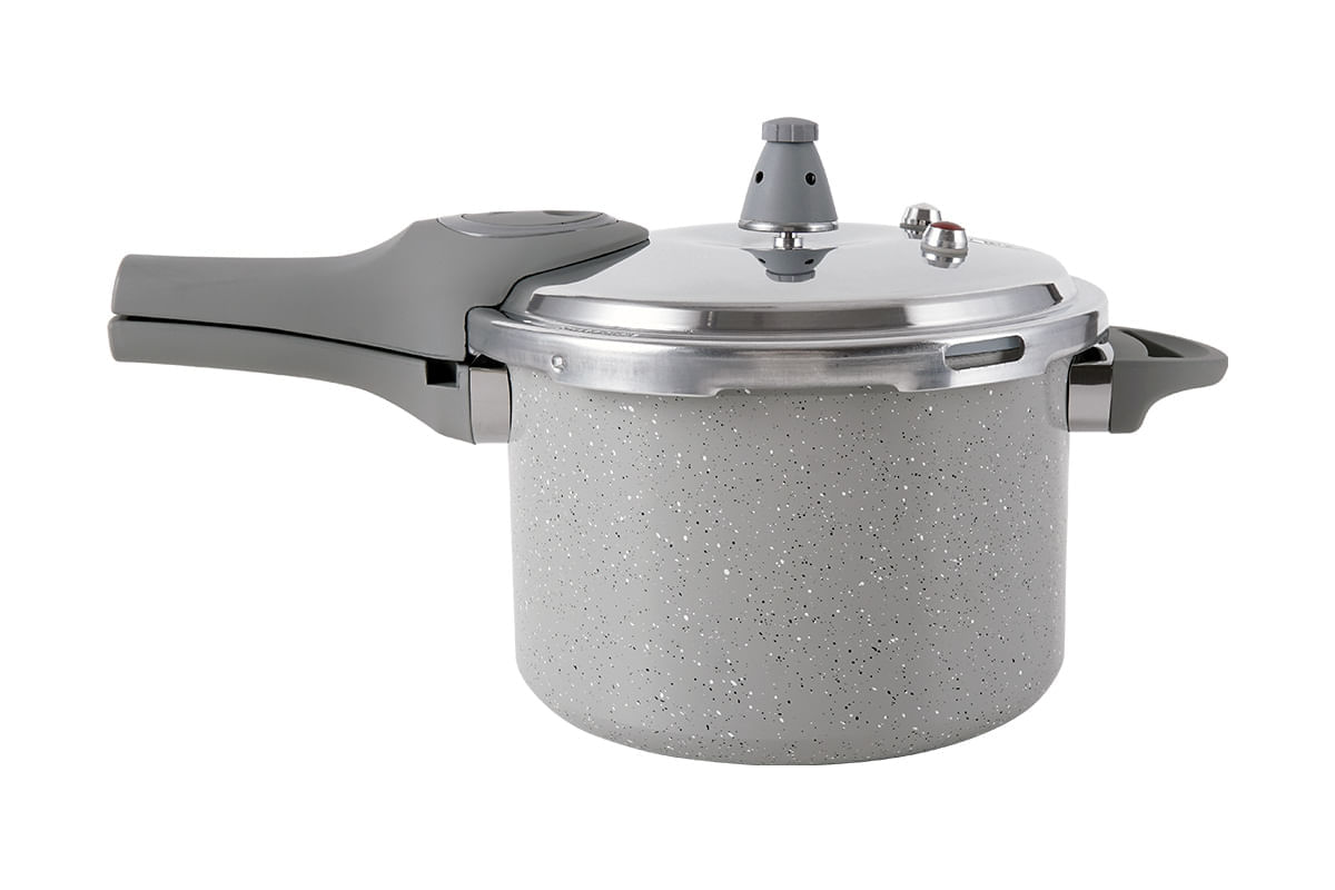 Encontraproduto.com.br - Panela de Pressão Brinox 4,2 L Antiaderente Ceramic Life Marble Blend com Indução Cinza Claro