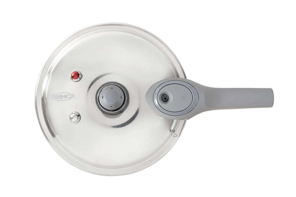 Encontraproduto.com.br - Panela de Pressão Brinox 4,2 L Antiaderente Ceramic Life Marble Blend com Indução Cinza Claro