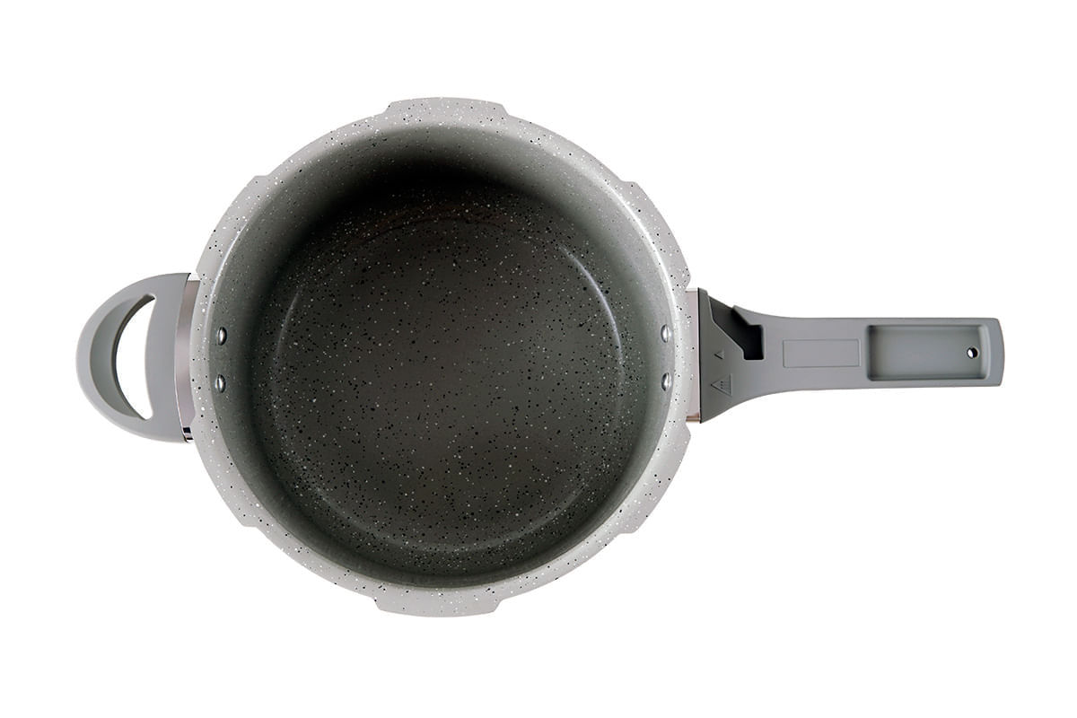 Encontraproduto.com.br - Panela de Pressão Brinox 4,2 L Antiaderente Ceramic Life Marble Blend com Indução Cinza Claro