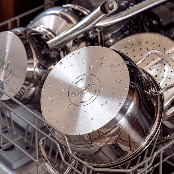 Encontraproduto.com.br - Jogo de Panelas Brinox Aço Inoxidável Fundo Triplo 4 Peças Jasmin com Indução Inox