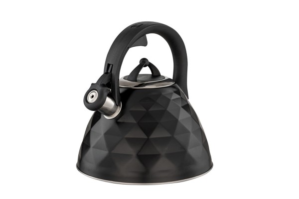 Encontraproduto.com.br - Chaleira de Inox com Apito Brinox 3 L Black Diamond com Indução Preto Fosco