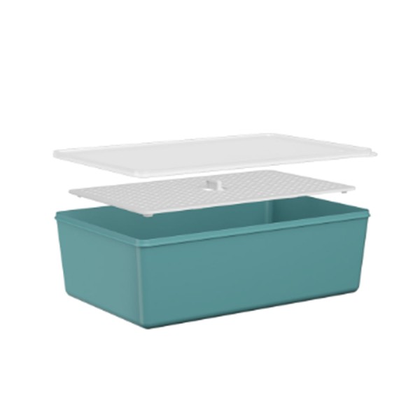 Encontraproduto.com.br - Pote em plástico com grade Coza Basic 4,5 litros azul baltic