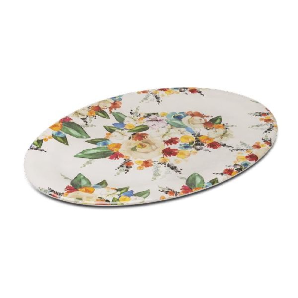 Prato oval em melamina Haus Colmar 40,5cm estampado