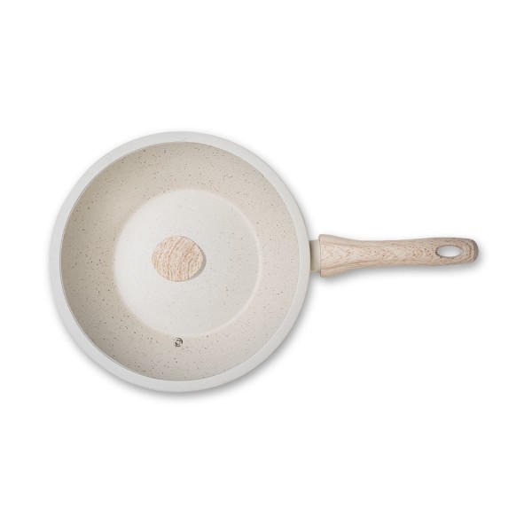 Encontraproduto.com.br - Wok com Tampa Brinox Antiaderente Ceramic Life Sirius 28 cm 3,4 L com Indução Vanilla