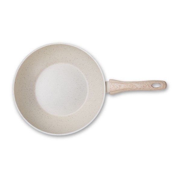 Encontraproduto.com.br - Wok com Tampa Brinox Antiaderente Ceramic Life Sirius 28 cm 3,4 L com Indução Vanilla